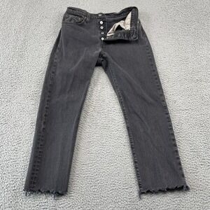 Levi's 501 Jeans Womens 27 Gray Original Fit Straight Leg Raw Hem 36200-0107